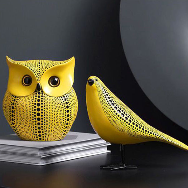 Royora Modern Yellow Polka Dot Pumpkin Sculpture - Abstract Art Home Decor