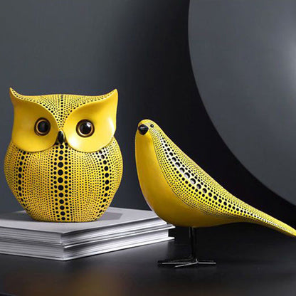 Royora Modern Yellow Polka Dot Pumpkin Sculpture - Abstract Art Home Decor