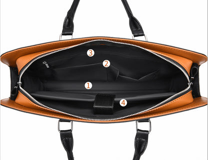 Novara Professional Business Briefcase for Men - Slim Vegan Leather Laptop Bag