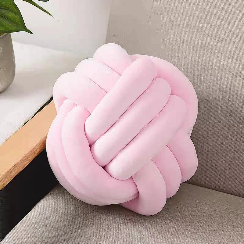 Eloria Blue Spherical Knot Pillow-Soft Plush Decorative Throw Cushion