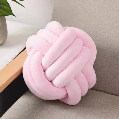Eloria Blue Spherical Knot Pillow-Soft Plush Decorative Throw Cushion
