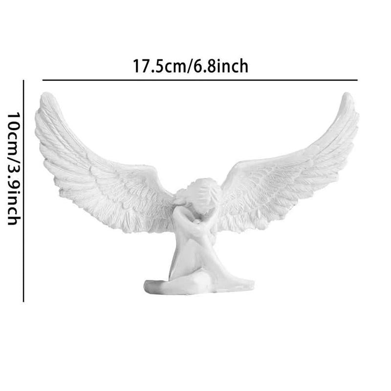 Novara Elegant Angel Statue Figurine-Modern Winged Sculpture Home Decor