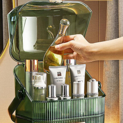 Royeva Clear Makeup Organizer-Dustproof Cosmetic Storage Box Vanity Case