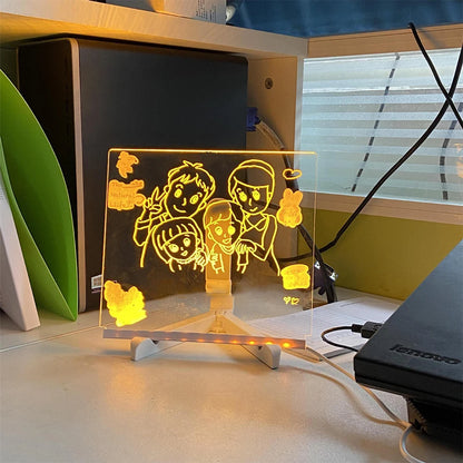 Royelle LED Writable Message Board Acrylic Night Light Table Lamp