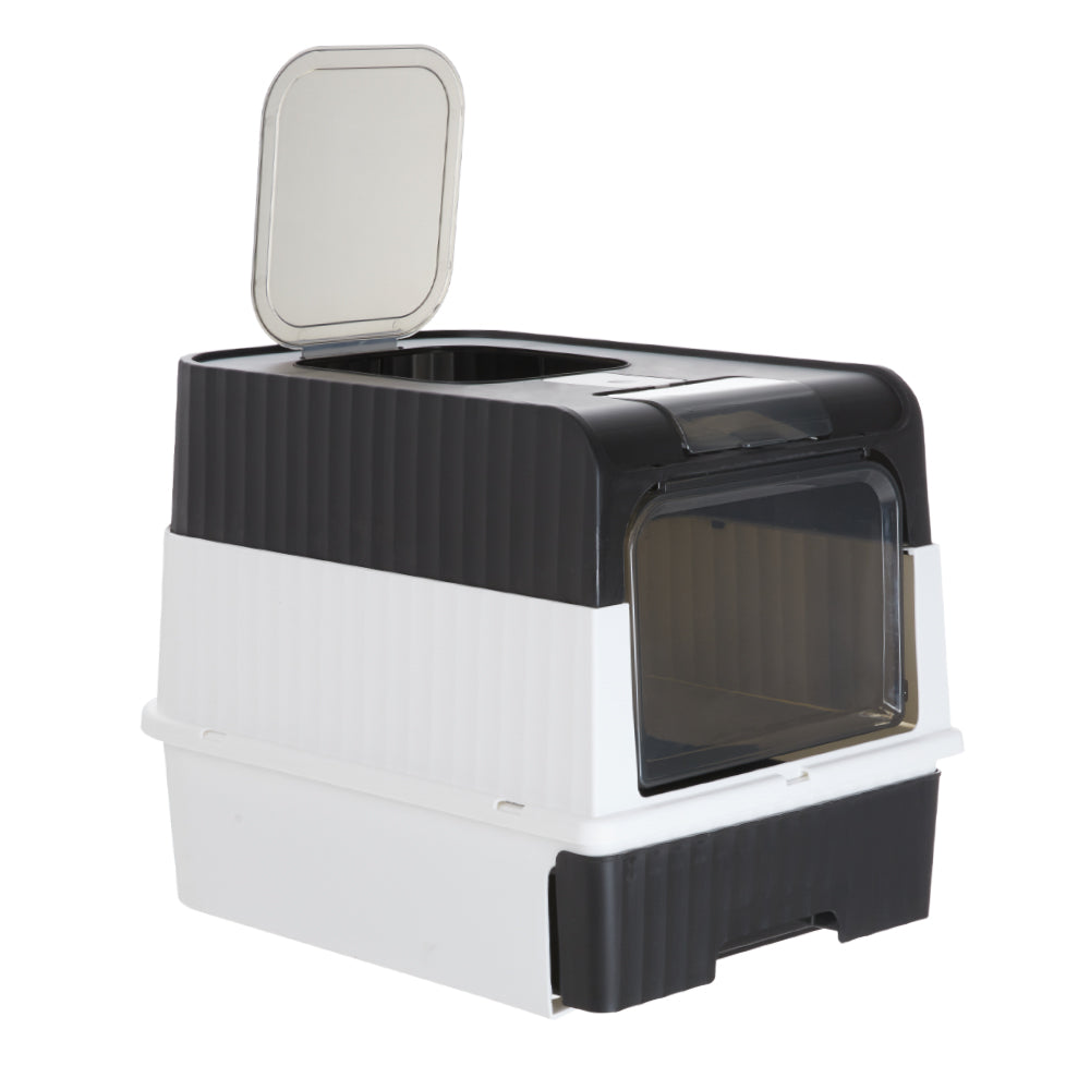 Royeva Enclosed Cat Litter Box Hooded Litter Tray With Scoop