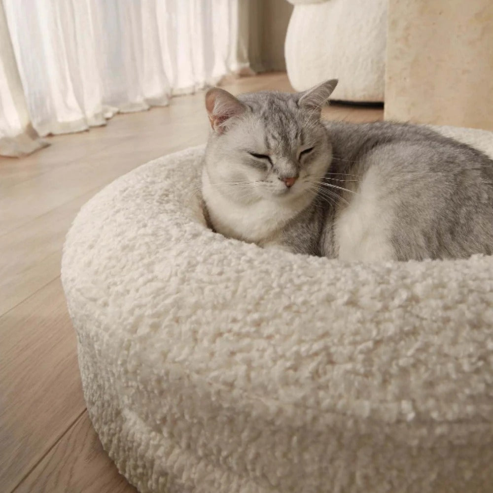 Royora Orthopedic Round Dog Bed with Faux-Fur, Anti-Slip Base, Removable Washable Cover