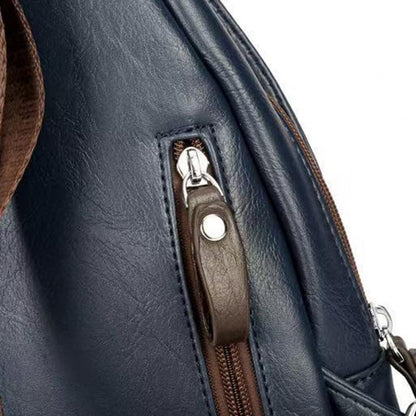 Royeva Men Anti Theft Leather Crossbody Bag-Casual Sling Backpack