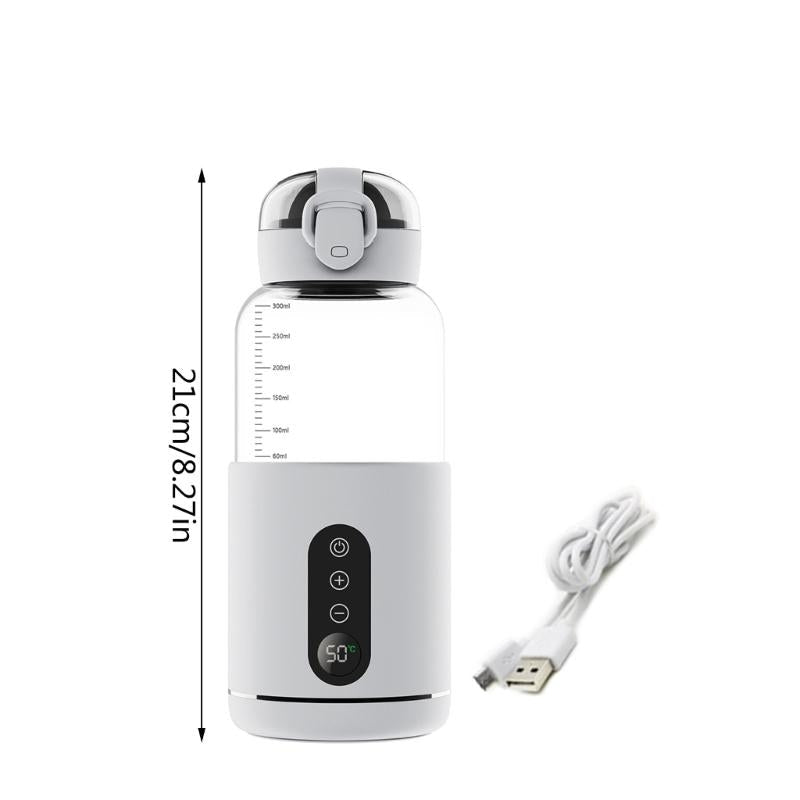 Royora Portable USB Baby Bottle Warmer 300ml with LED Display & Temperature Control