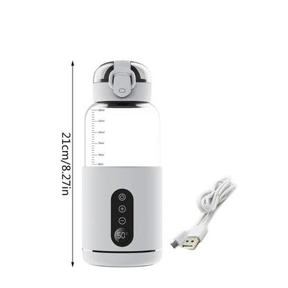 Royora Portable USB Baby Bottle Warmer 300ml with LED Display & Temperature Control