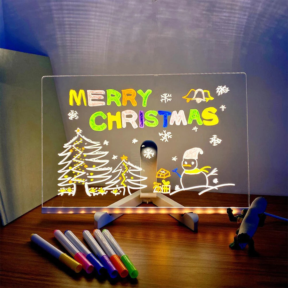 Royelle LED Writable Message Board Acrylic Night Light Table Lamp