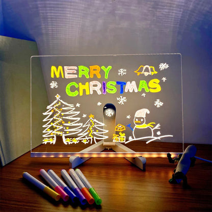 Royelle LED Writable Message Board Acrylic Night Light Table Lamp