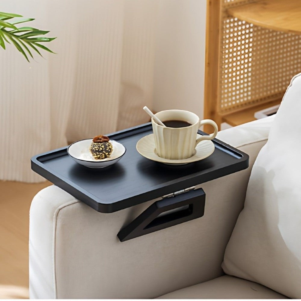 Novara Bamboo Armrest Tray Table for Sofa Couch Arm-Wide Flat Design