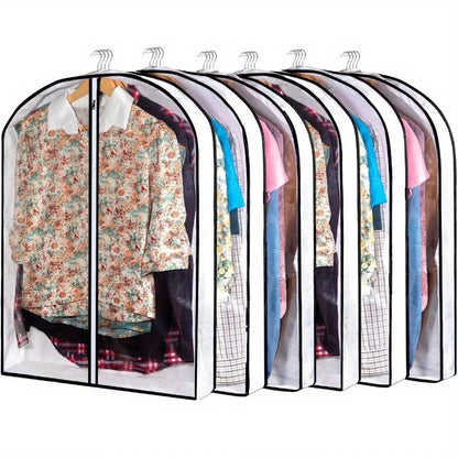 Royeva 6-Pack Clear Garment Bags with Side Zipper for Suits, Dresses, Coats & Storage