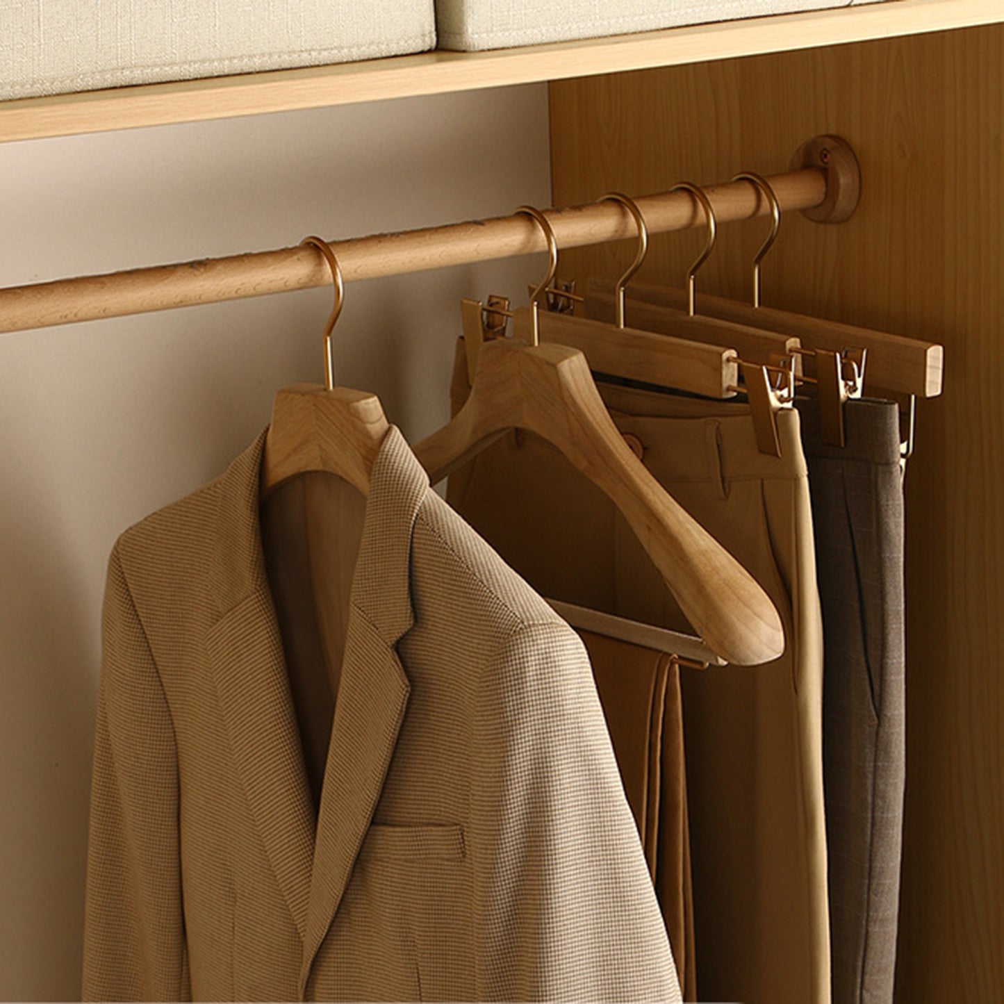 Royora Cedar Wood Hangers with Adjustable Clips for Skirts & Trousers