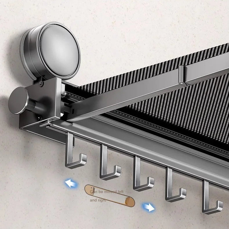 Novara Wall Mount Folding Shelf for Bathroom or Balcony - Sturdy Metal Design