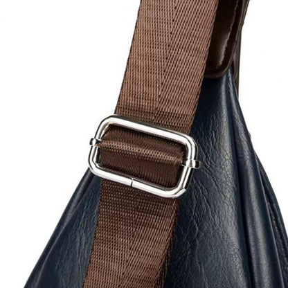 Royeva Men Anti Theft Leather Crossbody Bag-Casual Sling Backpack