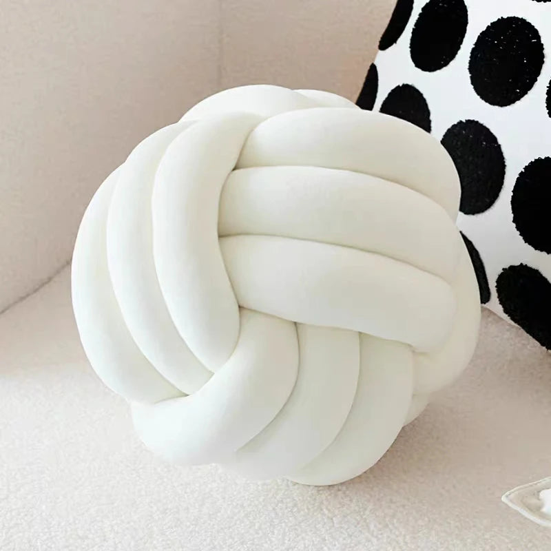 Eloria Blue Spherical Knot Pillow-Soft Plush Decorative Throw Cushion