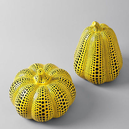 Royora Modern Yellow Polka Dot Pumpkin Sculpture - Abstract Art Home Decor