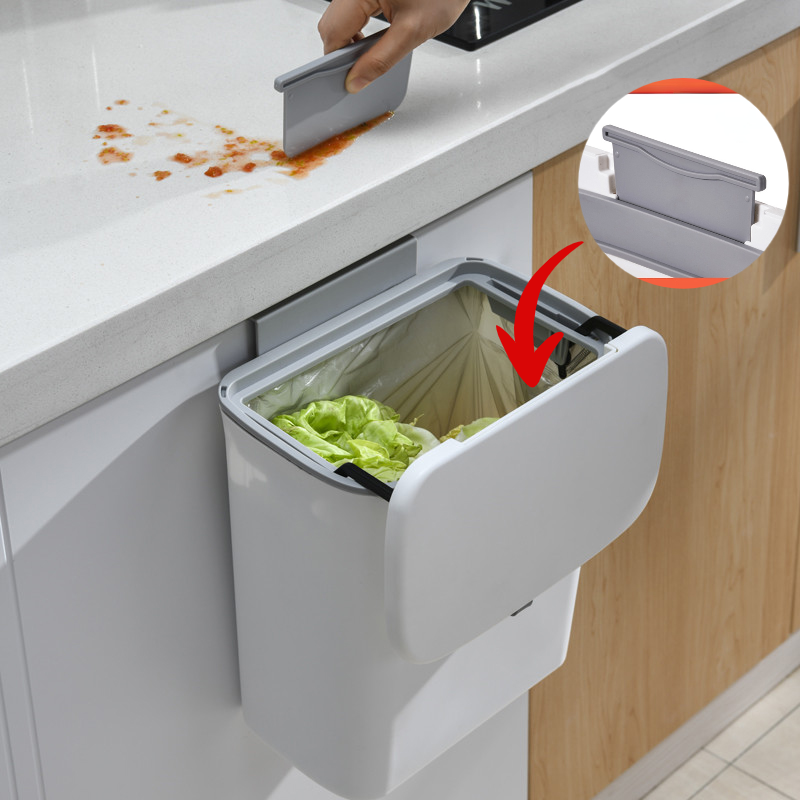 Royeva Slim Wall Mounted Trash Can With Odor Seal-Kitchen Waste Bin