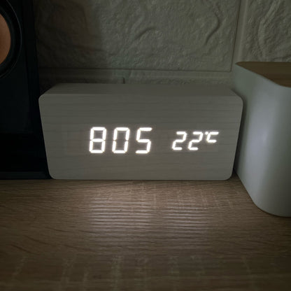 Sovere Smart Voice-Controlled Digital Alarm Clock with LED Display and Adjustable Brightness