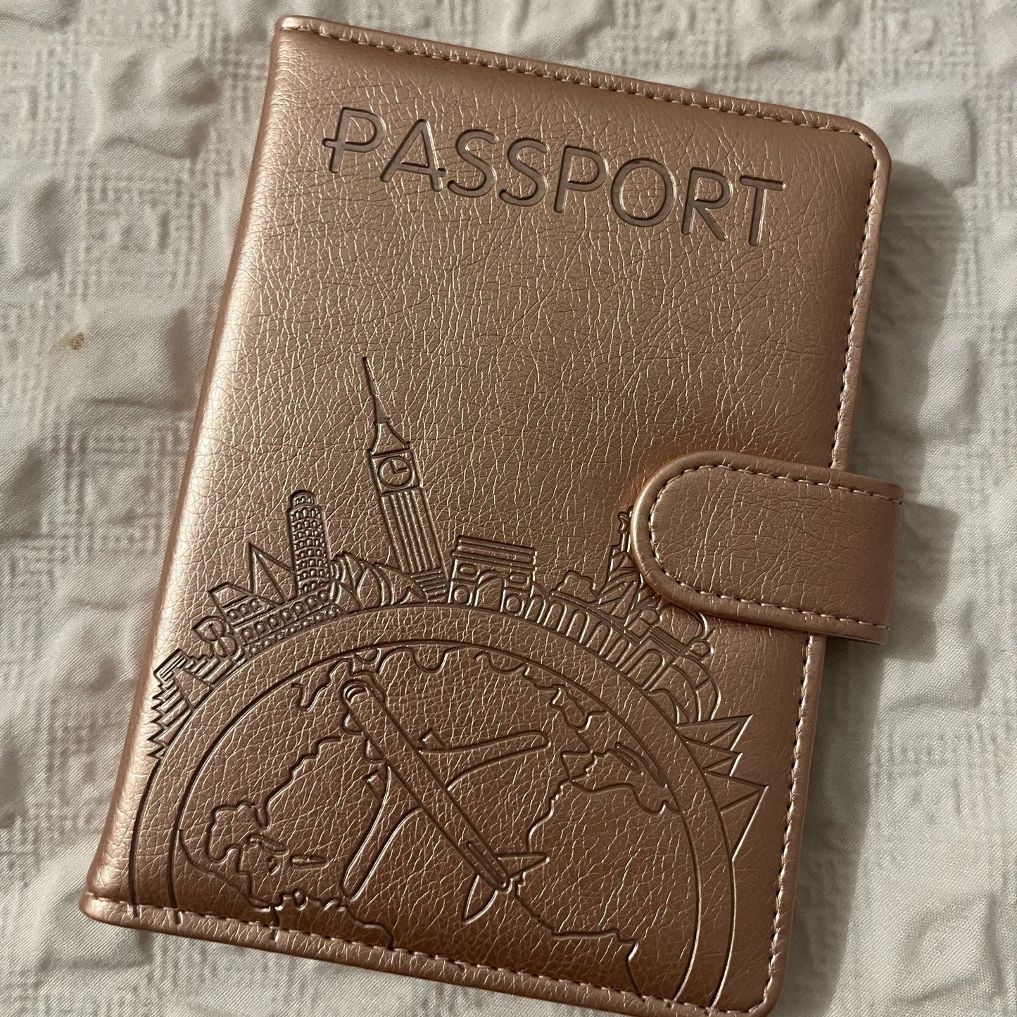 Luxoria RFID Leather Passport Holder with Card Slots and Elegant Finish for Travel