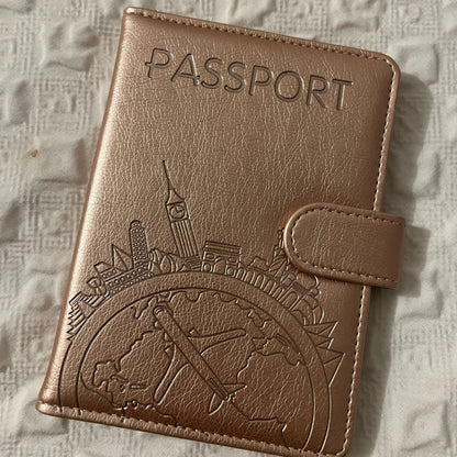 Luxoria RFID Leather Passport Holder with Card Slots and Elegant Finish for Travel