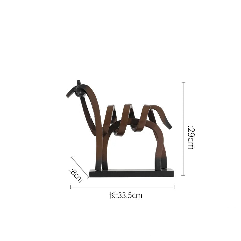 Abstract Hollow Line Horse Resin Sculpture 0