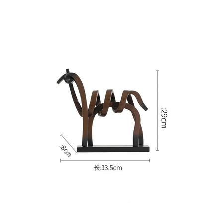 Abstract Hollow Line Horse Resin Sculpture 0