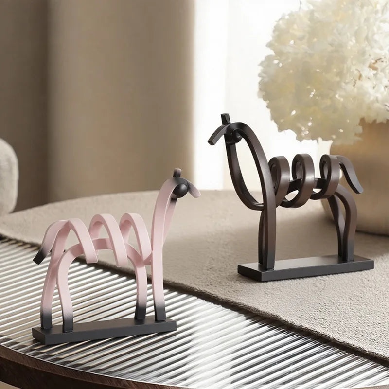 Abstract Hollow Line Horse Resin Sculpture 1