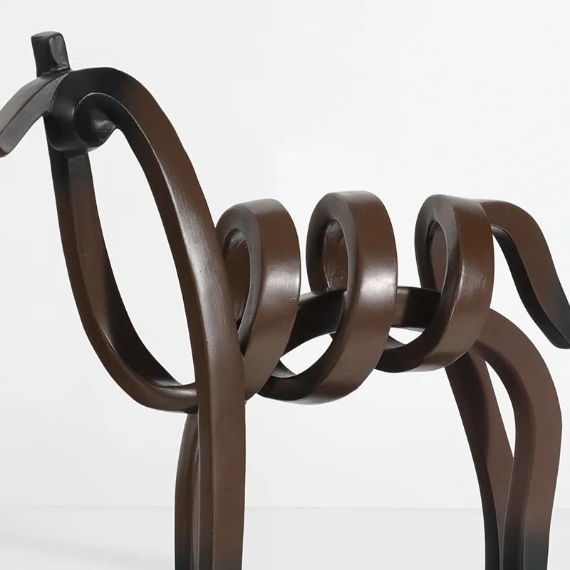 Abstract Hollow Line Horse Resin Sculpture 4
