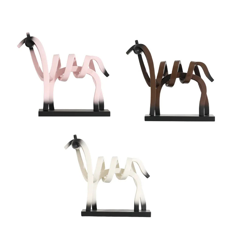 Abstract Hollow Line Horse Resin Sculpture 5