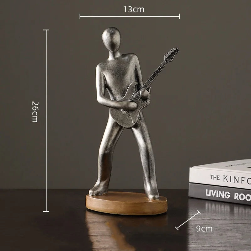 Abstract Musician Figurines - Resin Cello & Guitar Sculptures 10