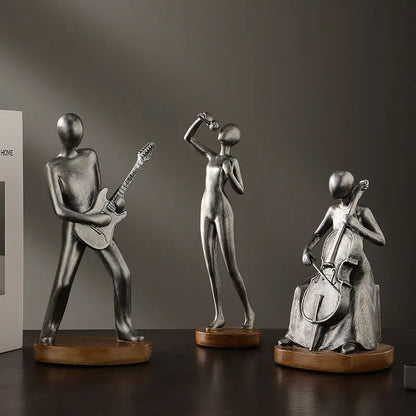 Abstract Musician Figurines - Resin Cello & Guitar Sculptures 6