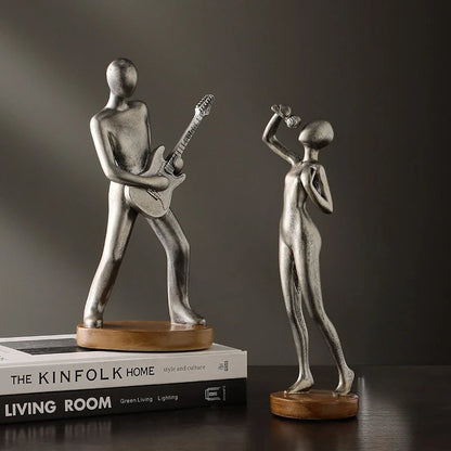 Abstract Musician Figurines - Resin Cello & Guitar Sculptures 8