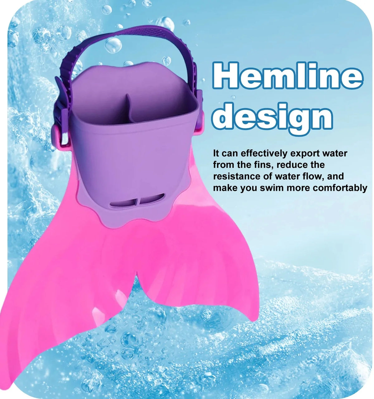Adjustable Mermaid Swim Fin Silicone Monofin for Swimming Training & Cosplay 3