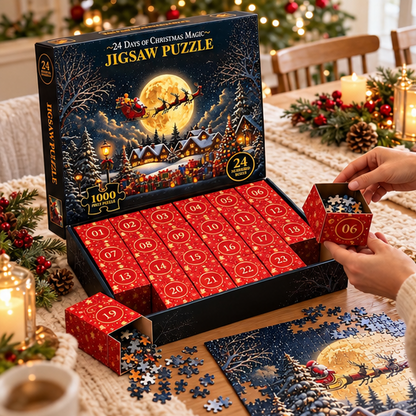 Royeva Christmas Jigsaw Puzzle Advent Calendar 1008 Pieces Holiday Countdown Gift