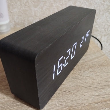 Sovere Smart Voice-Controlled Digital Alarm Clock with LED Display and Adjustable Brightness
