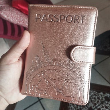 Luxoria RFID Leather Passport Holder with Card Slots and Elegant Finish for Travel
