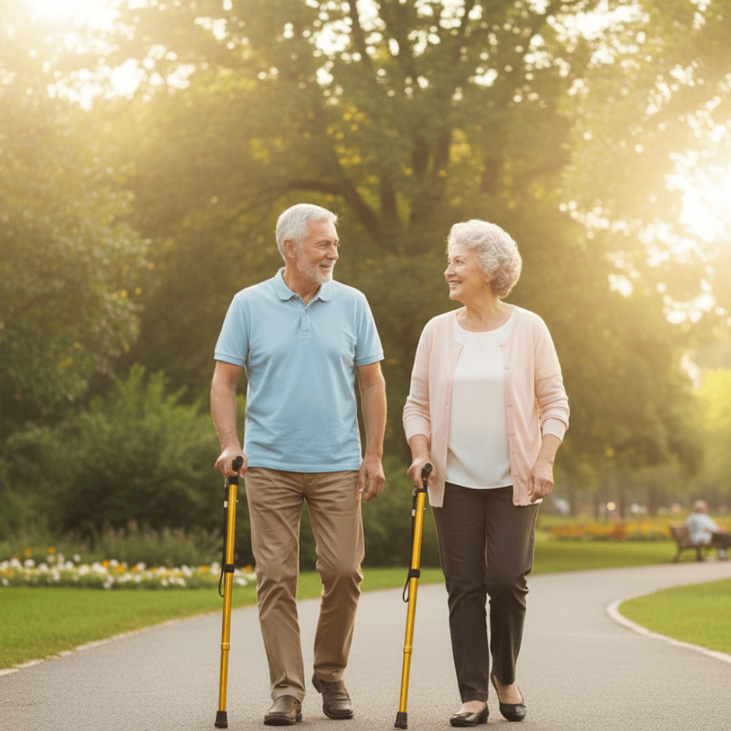 AluStride | Adjustable Walking Cane with Ergonomic Handle | Lightweight Mobility Aid for Enhanced Support 1