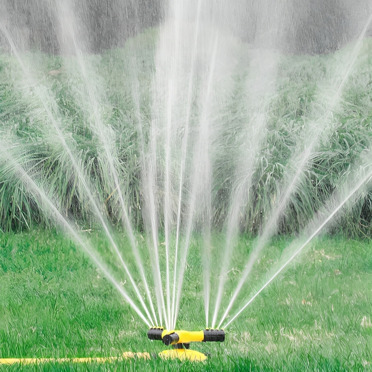 AquaFlow 360° Rotating Garden Sprinkler | 4 Adjustable Nozzles | Expandable | Hose Compatible 0