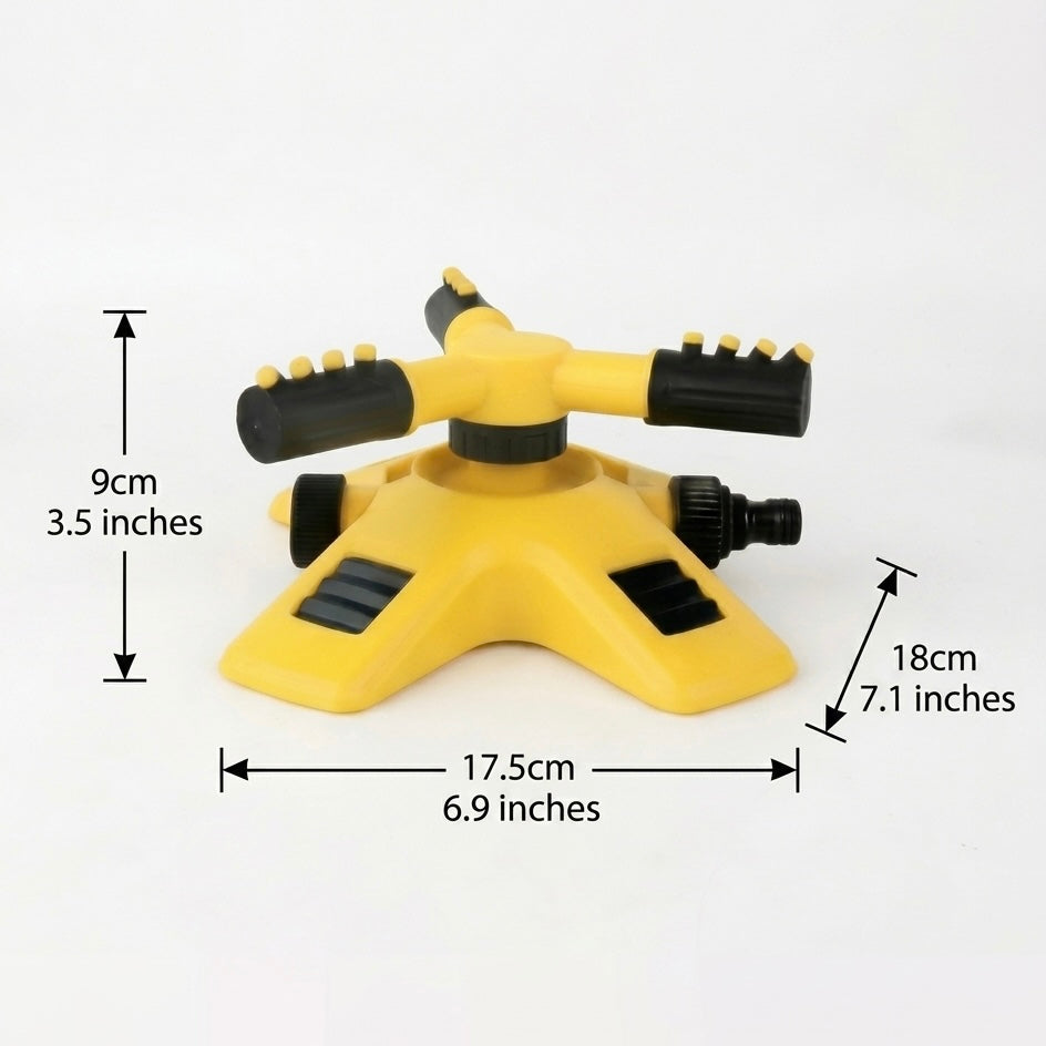 AquaFlow 360° Rotating Garden Sprinkler | 4 Adjustable Nozzles | Expandable | Hose Compatible 2