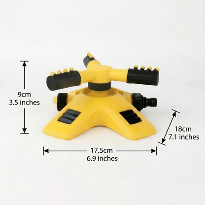 AquaFlow 360° Rotating Garden Sprinkler | 4 Adjustable Nozzles | Expandable | Hose Compatible 2