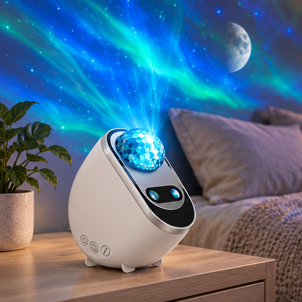Royelle Aurora Galaxy Projector LED Night Light-Remote Control Room Lamp