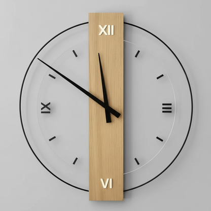 Aurra | Large Silent Wooden Wall Clock 0