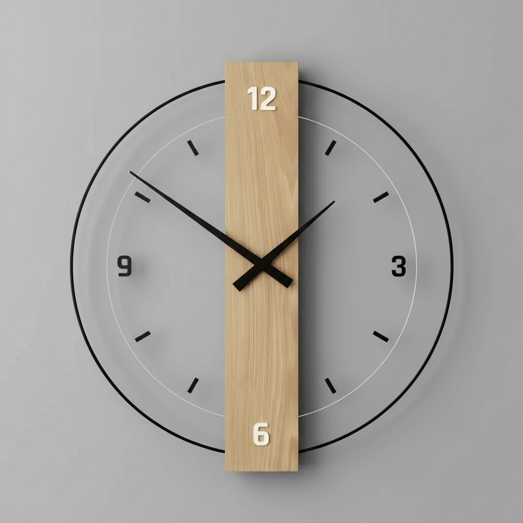 Aurra | Large Silent Wooden Wall Clock 2