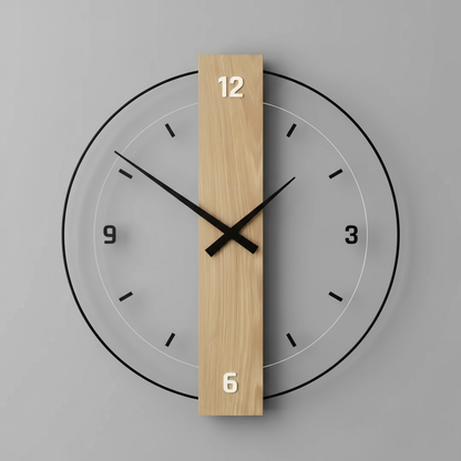Aurra | Large Silent Wooden Wall Clock 2