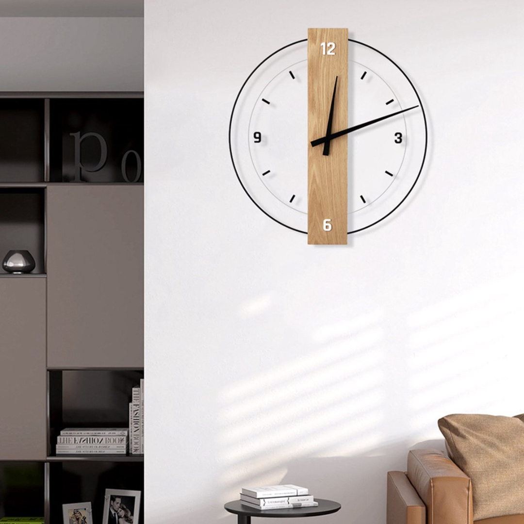 Aurra | Large Silent Wooden Wall Clock 5