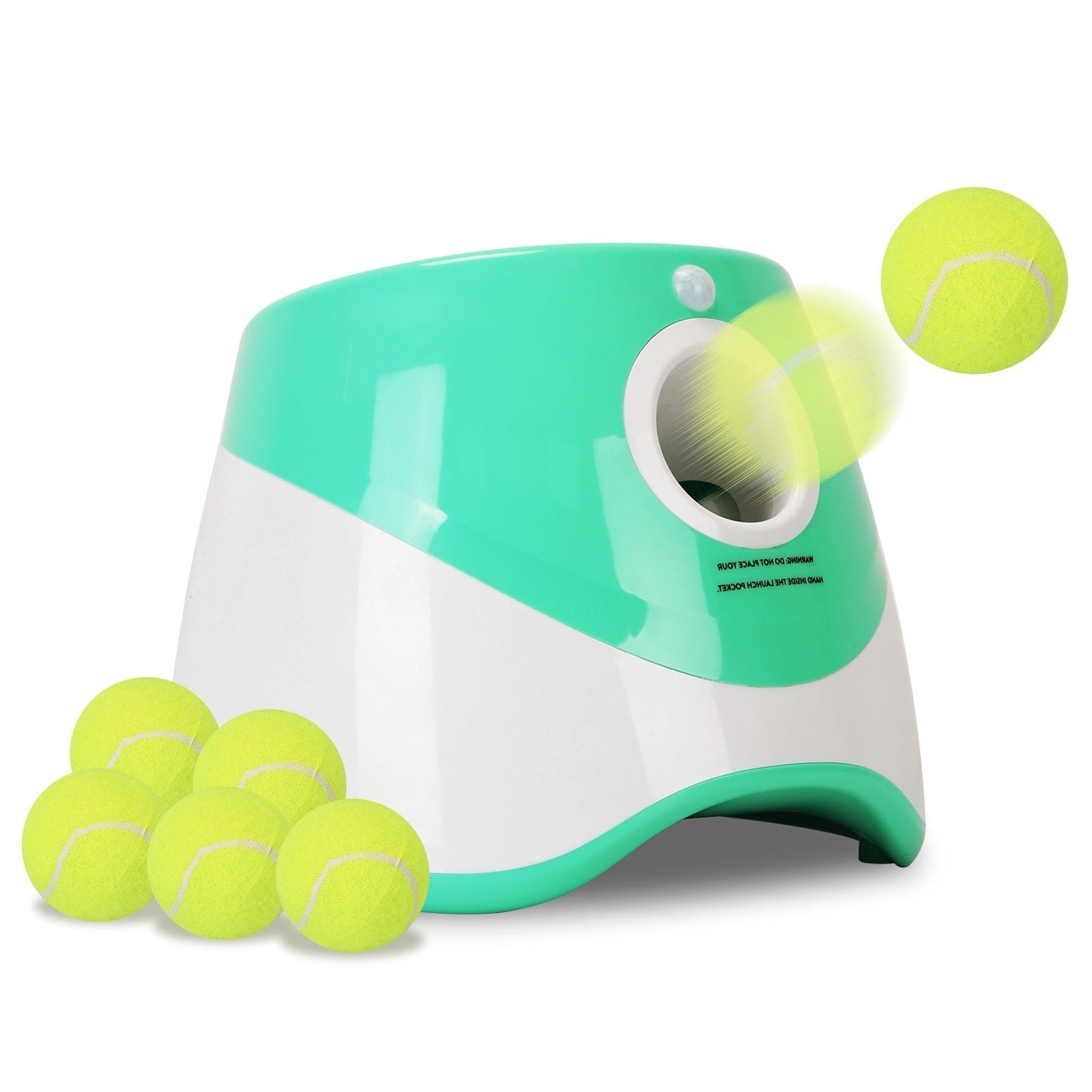 Automatic Dog Ball Launcher | 3 Distance Settings | Infrared Safety Sensor | 5-Hour Battery | Includes 6 Balls 0