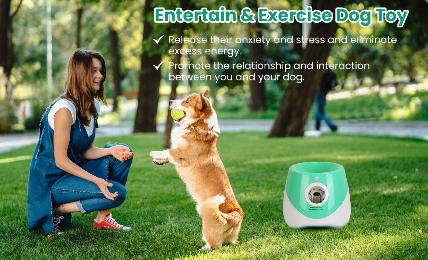 Automatic Dog Ball Launcher | 3 Distance Settings | Infrared Safety Sensor | 5-Hour Battery | Includes 6 Balls 2