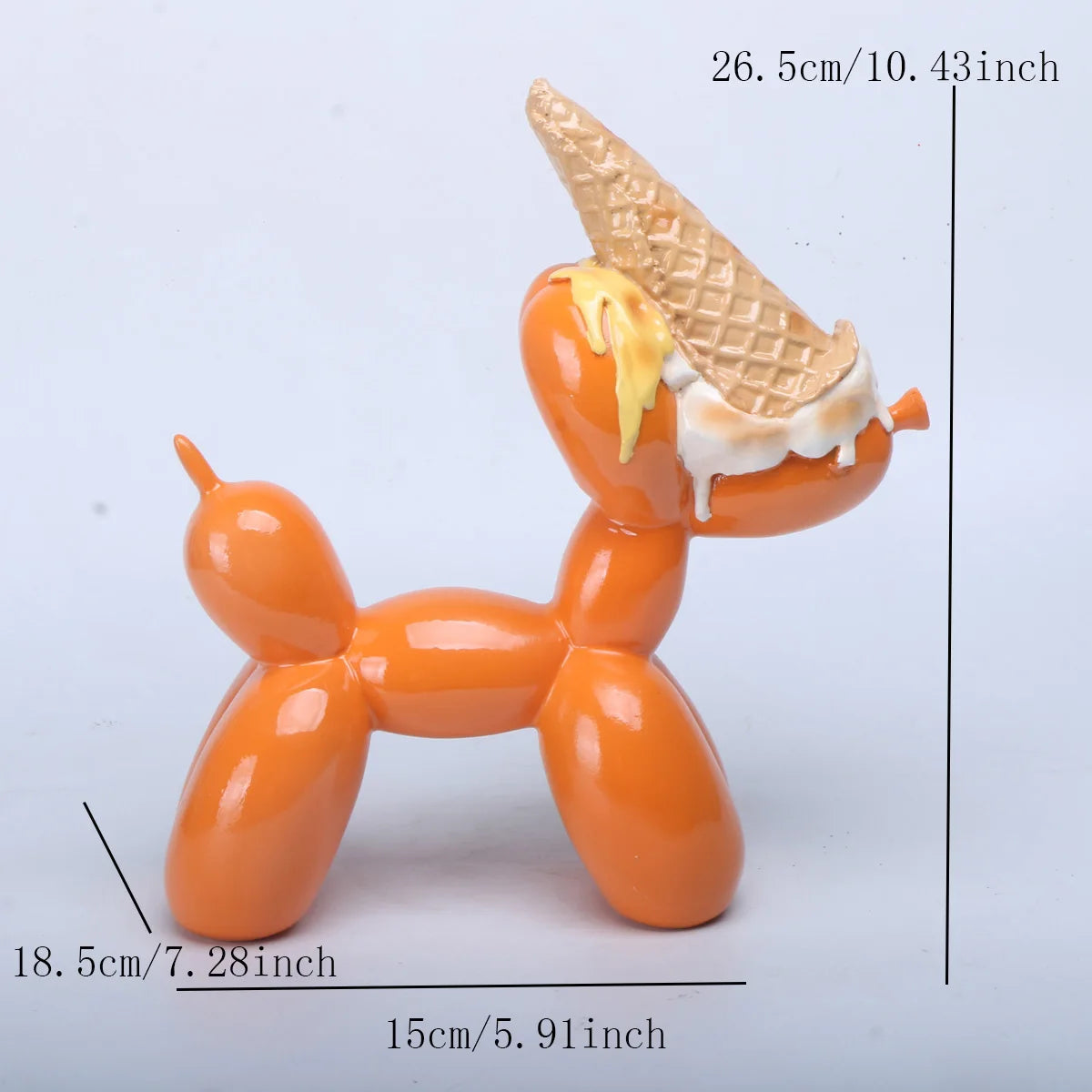 Balloon Dog Resin Sculpture with Ice Cream Cone & Birthday Cake 0